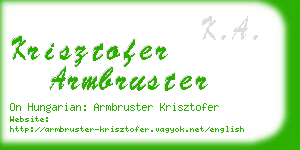 krisztofer armbruster business card